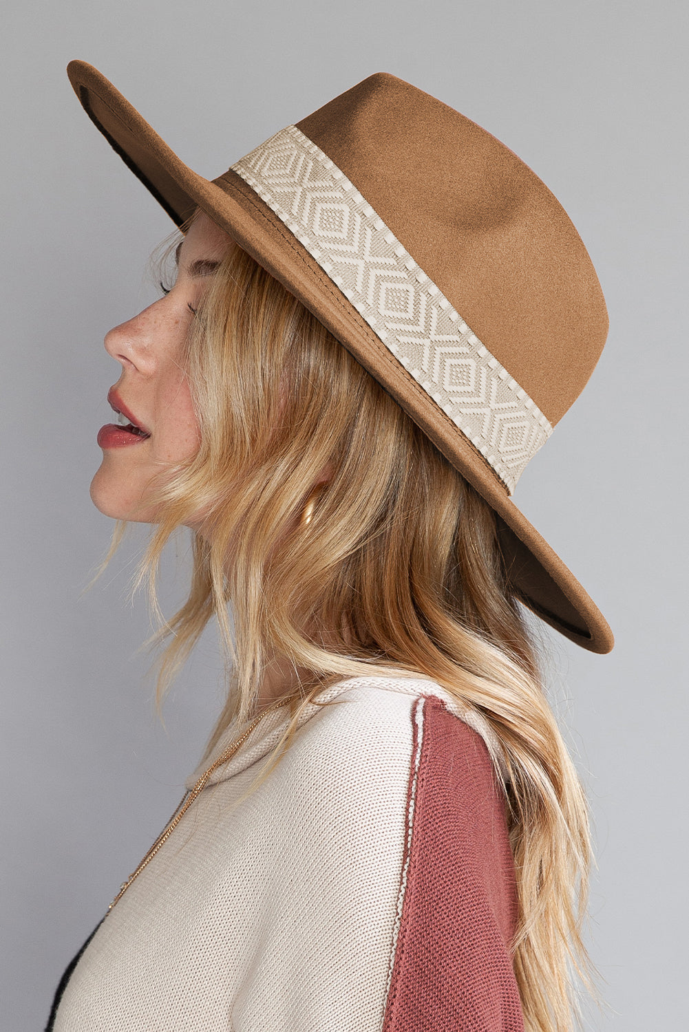 Flat Brim Cowboy Woven Hat