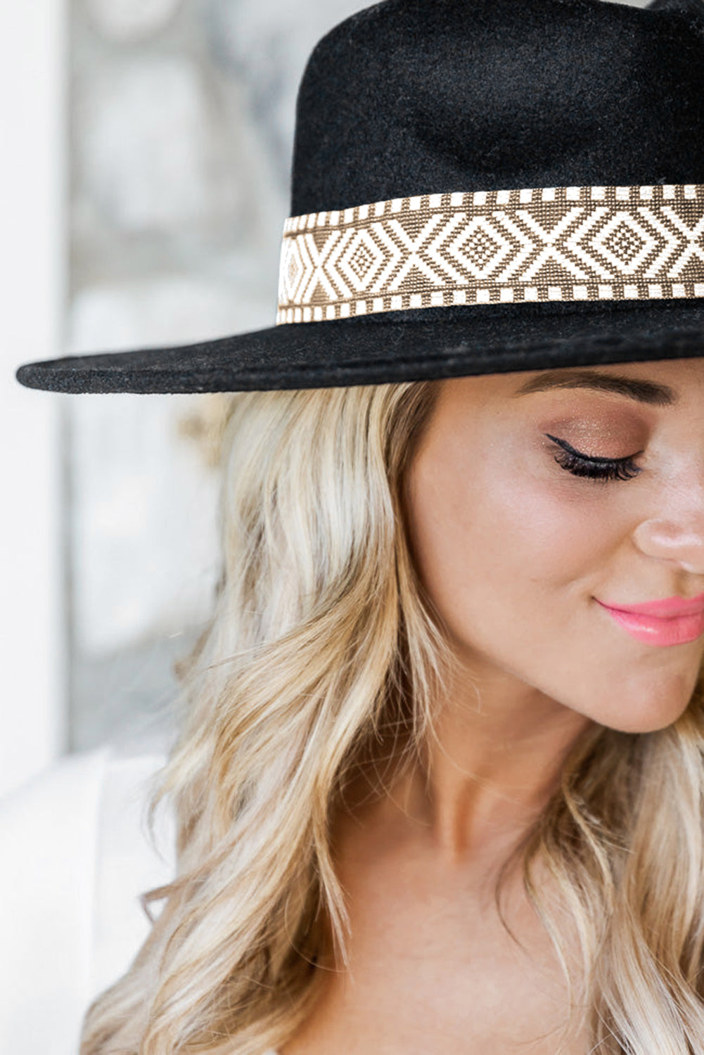 Flat Brim Cowboy Woven Hat