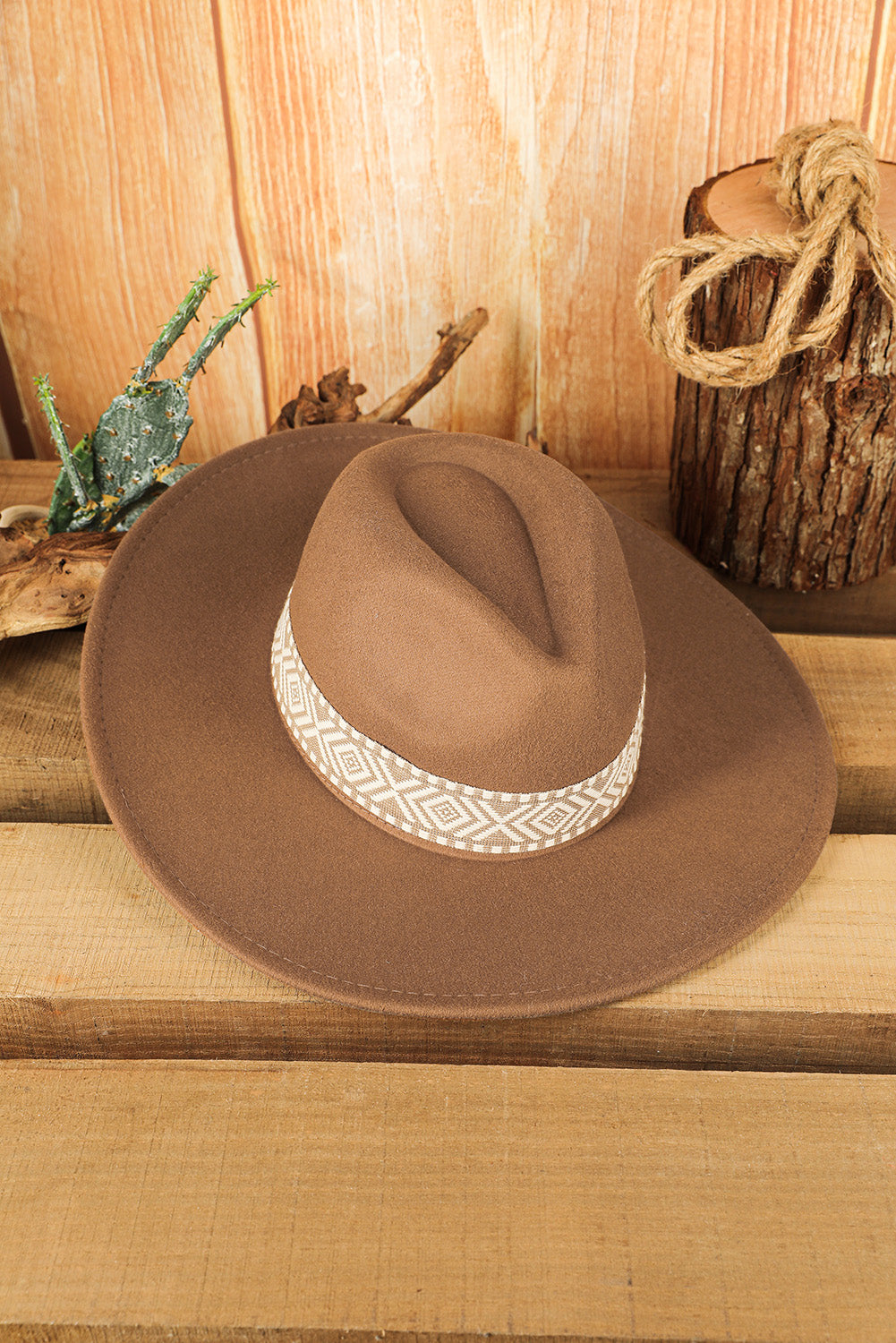 Flat Brim Cowboy Woven Hat