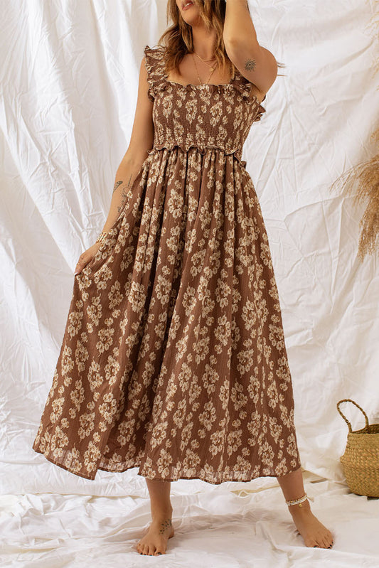 Neutral Floral Maxi Dress