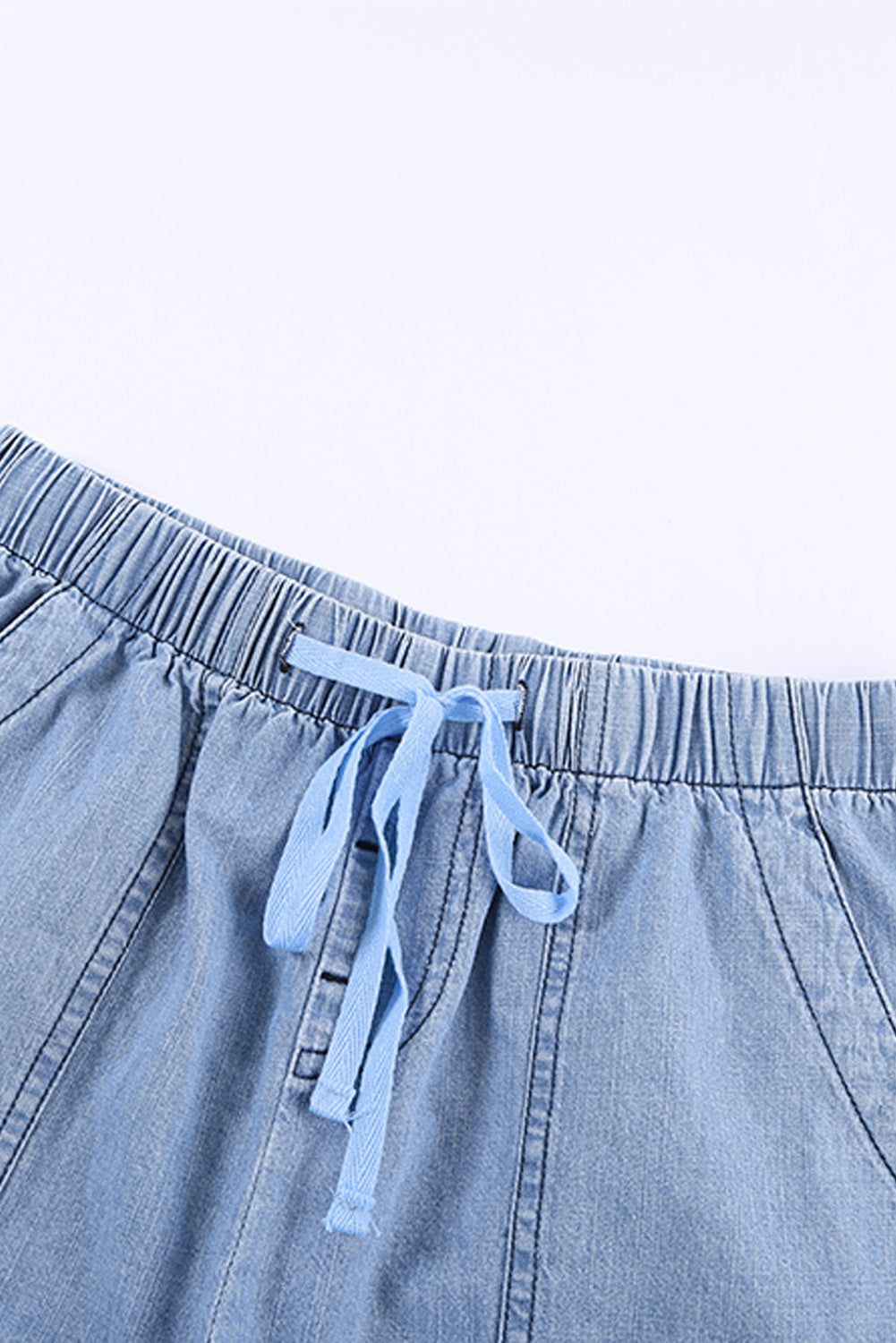 Frayed Pocketed Denim Shorts