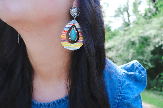 Leather Teardrop Earrings