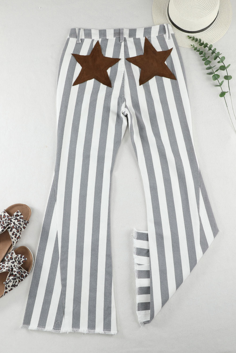 Striped Western Flare Jeans